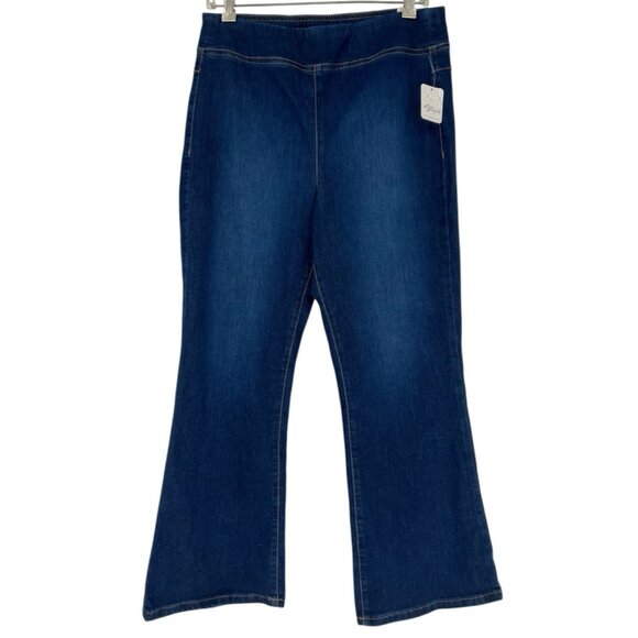 Free People We The Free In My Feelings Crop  Boot Jeans Navy Pull-On Pant-M - Picture 1 of 9